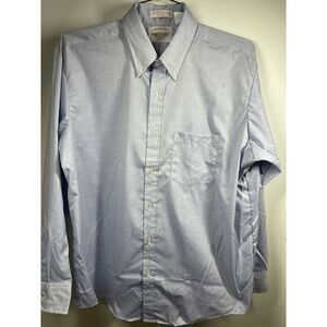 Vintage Oxford University Pin Point Cotton Button Down Shirt Size 17‎ 32-33 USA